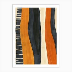 Orange & Black Stripes Art Print