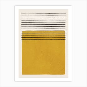 Minimalist Mustard And Horizontal Lines Art Print