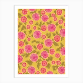 Thistle Floral Print Warm Tones 2 Flower Art Print