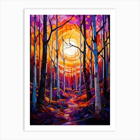 Bold Outlined Aspen Forest Art Print