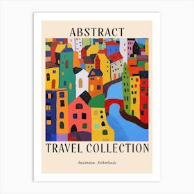 Abstract Travel Collection Poster Amsterdam Netherlands 6 Art Print