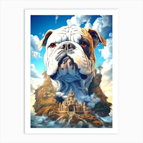 Bulldog With Castle Art Print