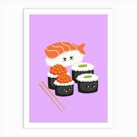 Sushi And Chopsticks Art Print