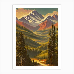 Olympic National Park 2 United States Of America Vintage Poster Art Print