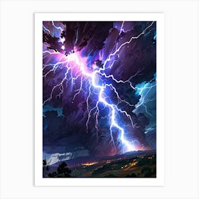 Lightning In The Sky 12 Art Print