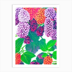 Loganberry Risograph Retro Poster Fruit Art Print