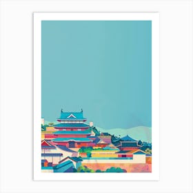 Nijo Castle Kyoto 2 Colourful Illustration Art Print