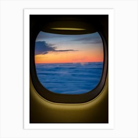 Airplane Window View At Sunset Art Print