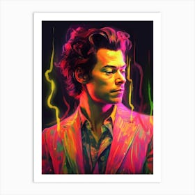 Harry Styles Neon Art Print
