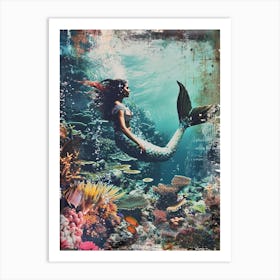 Retro Mermaid Photograph Inspired 2 Art Print