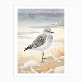 Winter Bird Painting Grey Plover 1 Art Print