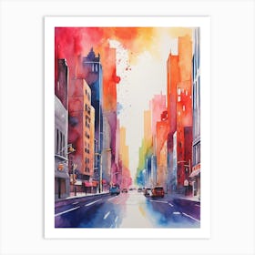 New York City Watercolor Painting Art Print