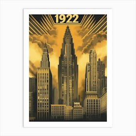 Aihrgdesign A Vintage Poster Showcasing Art Deco Architecture 492866ee 6d8b 4dca A2ba 7418d31721ff 0 Art Print