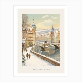 Vintage Winter Poster Prague Czech Republic 6 Art Print