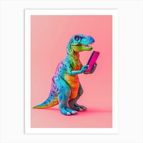 Toy Dinosaur On The Phone 1 Art Print