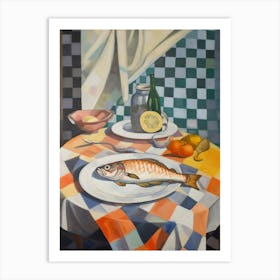 Cod Still Life Painting Art Print