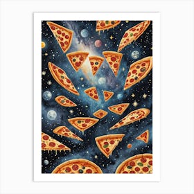 Pizza In Space Art Print