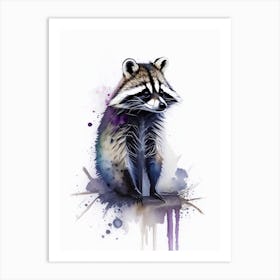 Cute Raccoon Watercolour Art Print