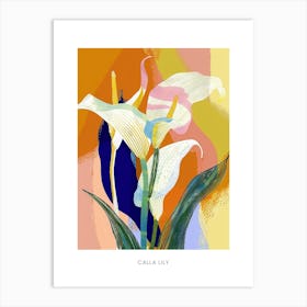 Colourful Flower Illustration Poster Calla Lily 1 Art Print