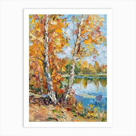 Birch Trees By The River 1 Art Print