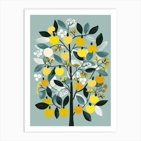 Apple Tree Flat Illustration 5 Art Print