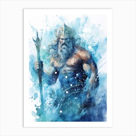 Fantasy Illustration Of Poseidon 3 Art Print