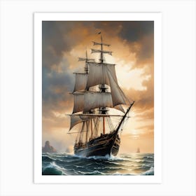 Sailing Ship Painting (7) Art Print