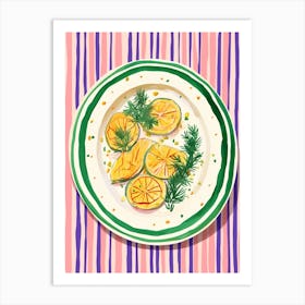 A Plate Of Fennel, Top View Food Illustration 4 Art Print