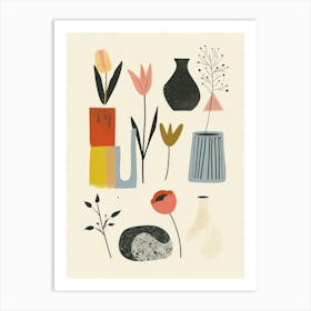 Collection Of Objects In Abstract Style 1 Art Print