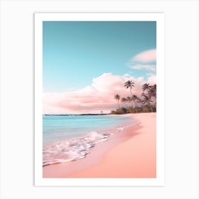 Kaanapali Beach Maui Hawaii Turquoise And Pink Tones 1 Art Print
