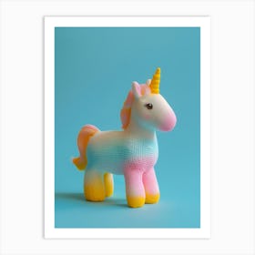 Pastel Knitted Unicorn 2 Art Print