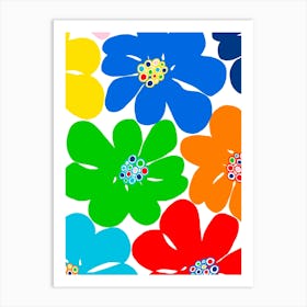 Colourful abstract flowers Art Print