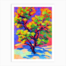 Rocky Mountain Juniper tree Abstract Block Colour Art Print