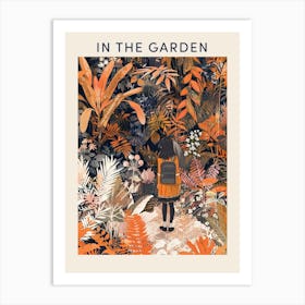 In The Garden Poster Orange 1 Art Print