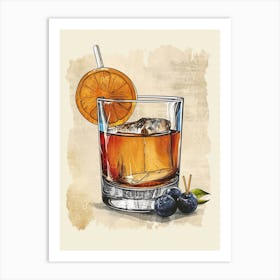 Old Fashioned Vintage Illustration 4 Art Print