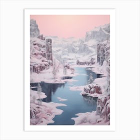 Dreamy Winter Painting Yellowstone National Park United States 1 Art Print