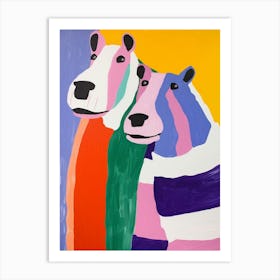 Colourful Kids Animal Art Hippopotamus 4 Art Print