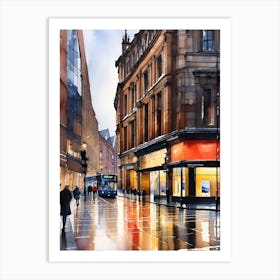 European City Centre After The Rain Art Print