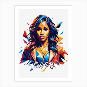 Cardi B 03 Portrait Music WPAP Pop Art Art Print