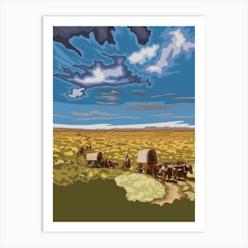 Wyoming Travel Poster Landscape Art Print