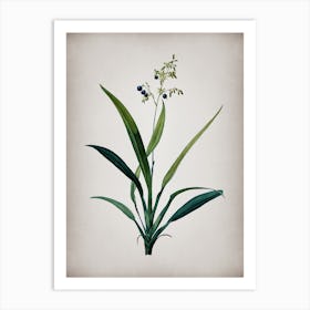 Vintage Flax Lilies Botanical on Parchment n.0796 Art Print