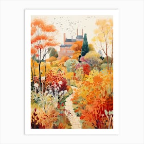 Sissinghurst Castle Garden, United Kingdom In Autumn Fall Illustration 0 Art Print