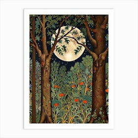 William Morris Moonlight In The Woods 10 Art Print