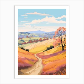 The Malvern Hills England 1 Hike Illustration Art Print