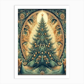 Christmas Tree 13Style William Morris Art Print