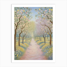 Orchard Path In Pastel Art Print