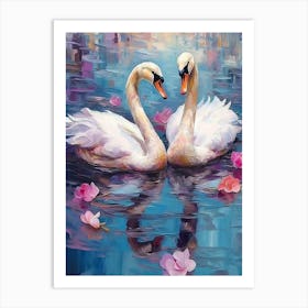 Swans In Love Art Print