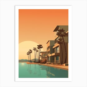 Huntington Beach California Abstract Orange Hues 5 Art Print
