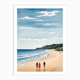 People On The Beach Painting (9) Art Print