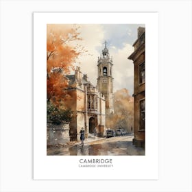Cambridge University 6 Watercolor Travel Poster Art Print